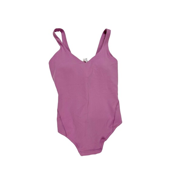 Lululemon Align Nulu Bodysuit Thong Sz 4 VLVD Pink Padded Shelf Bra NWT $148